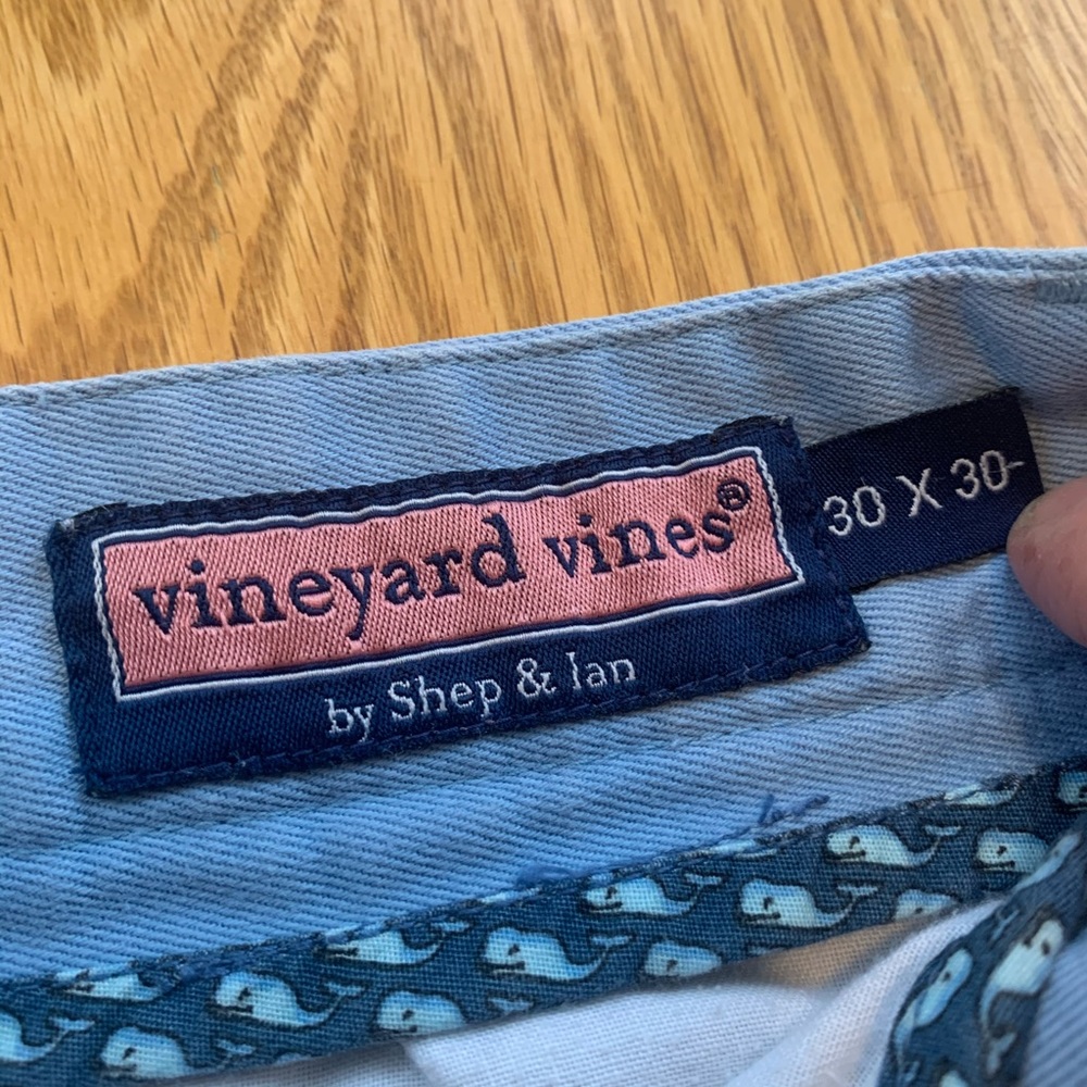 Vineyard Vine blue chinos.  Great shape!